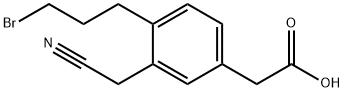 2-(3-Bromopropyl)-5-(carboxymethyl)phenylacetonitrile 结构式
