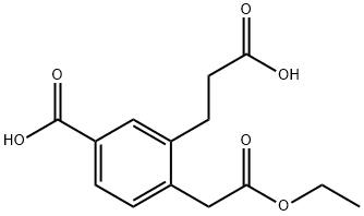 Ethyl 4-carboxy-2-(2-carboxyethyl)phenylacetate,1804167-34-7,结构式