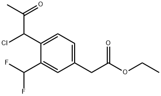Ethyl 4-(1-chloro-2-oxopropyl)-3-(difluoromethyl)phenylacetate Structure