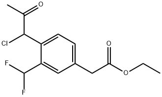 Ethyl 4-(1-chloro-2-oxopropyl)-3-(difluoromethyl)phenylacetate,1804171-55-8,结构式