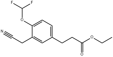 Ethyl 3-(3-(cyanomethyl)-4-(difluoromethoxy)phenyl)propanoate 结构式