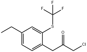 1-Chloro-3-(4-ethyl-2-(trifluoromethylthio)phenyl)propan-2-one,1804195-59-2,结构式