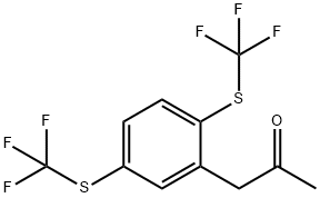 1-(2,5-Bis(trifluoromethylthio)phenyl)propan-2-one,1804199-97-0,结构式