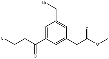 Methyl 3-(bromomethyl)-5-(3-chloropropanoyl)phenylacetate 结构式