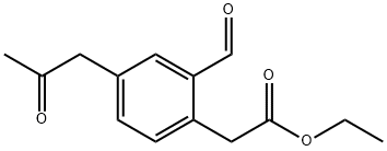 Ethyl 2-formyl-4-(2-oxopropyl)phenylacetate 结构式