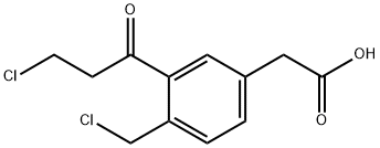 4-(Chloromethyl)-3-(3-chloropropanoyl)phenylacetic acid 结构式