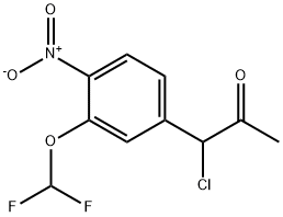 1-Chloro-1-(3-(difluoromethoxy)-4-nitrophenyl)propan-2-one 结构式