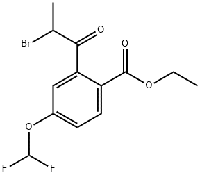 Ethyl 2-(2-bromopropanoyl)-4-(difluoromethoxy)benzoate 结构式