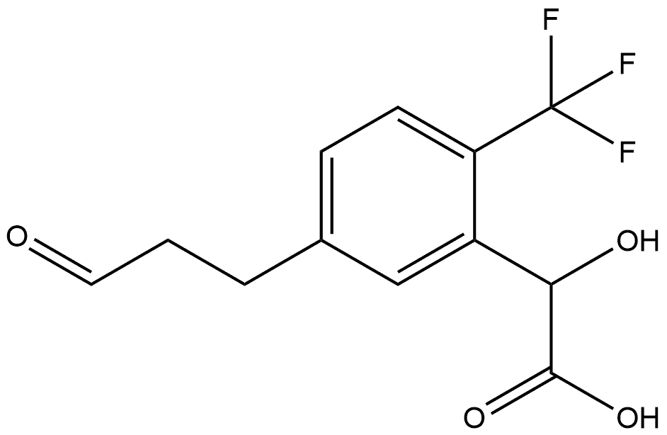 5-(3-Oxopropyl)-2-(trifluoromethyl)mandelic acid,1804251-40-8,结构式