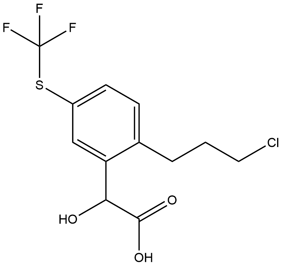 2-(3-Chloropropyl)-5-(trifluoromethylthio)mandelic acid 结构式