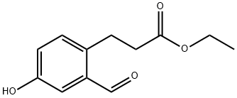 Ethyl 2-formyl-4-hydroxyphenylpropanoate Struktur