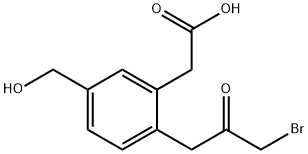 2-(3-Bromo-2-oxopropyl)-5-(hydroxymethyl)phenylacetic acid 结构式