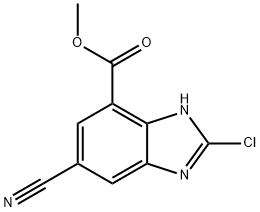 Methyl 2-chloro-6-cyano-1H-benzimidazole-4-carboxylate,1804273-43-5,结构式