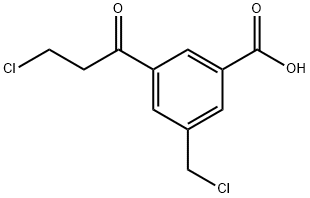 3-(Chloromethyl)-5-(3-chloropropanoyl)benzoic acid,1804277-49-3,结构式