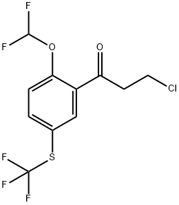 3-Chloro-1-(2-(difluoromethoxy)-5-(trifluoromethylthio)phenyl)propan-1-one 结构式