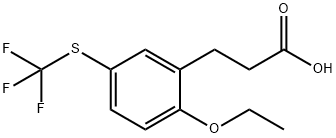 3-(2-Ethoxy-5-(trifluoromethylthio)phenyl)propanoic acid 结构式