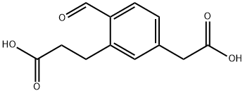 3-(2-Carboxyethyl)-4-formylphenylacetic acid Struktur
