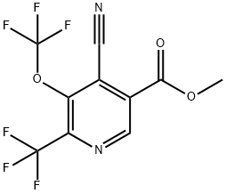 Methyl 4-cyano-3-(trifluoromethoxy)-2-(trifluoromethyl)pyridine-5-carboxylate,1804297-81-1,结构式