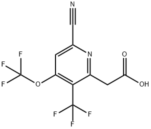6-Cyano-4-(trifluoromethoxy)-3-(trifluoromethyl)pyridine-2-acetic acid 结构式