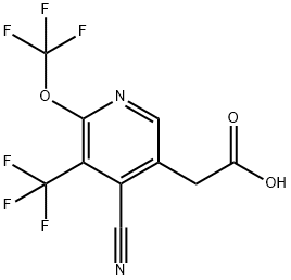 4-Cyano-2-(trifluoromethoxy)-3-(trifluoromethyl)pyridine-5-acetic acid 结构式