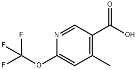4-Methyl-2-(trifluoromethoxy)pyridine-5-carboxylic acid 化学構造式