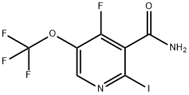 4-Fluoro-2-iodo-5-(trifluoromethoxy)pyridine-3-carboxamide 结构式