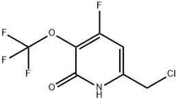6-(Chloromethyl)-4-fluoro-2-hydroxy-3-(trifluoromethoxy)pyridine 结构式
