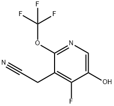 4-Fluoro-5-hydroxy-2-(trifluoromethoxy)pyridine-3-acetonitrile 结构式