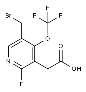 5-(Bromomethyl)-2-fluoro-4-(trifluoromethoxy)pyridine-3-acetic acid,1804308-14-2,结构式