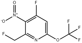 4-Fluoro-2-(fluoromethyl)-3-nitro-6-(trifluoromethoxy)pyridine 结构式