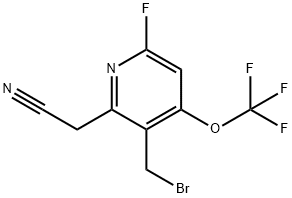 3-(Bromomethyl)-6-fluoro-4-(trifluoromethoxy)pyridine-2-acetonitrile 结构式