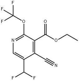 Ethyl 4-cyano-5-(difluoromethyl)-2-(trifluoromethoxy)pyridine-3-carboxylate Struktur