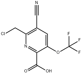 2-(Chloromethyl)-3-cyano-5-(trifluoromethoxy)pyridine-6-carboxylic acid,1804324-15-9,结构式