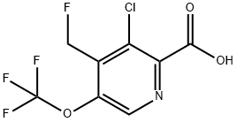 3-Chloro-4-(fluoromethyl)-5-(trifluoromethoxy)pyridine-2-carboxylic acid 结构式
