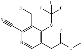 Methyl 3-(chloromethyl)-2-cyano-4-(trifluoromethoxy)pyridine-5-acetate Structure