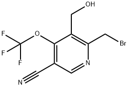 2-(Bromomethyl)-5-cyano-4-(trifluoromethoxy)pyridine-3-methanol 结构式