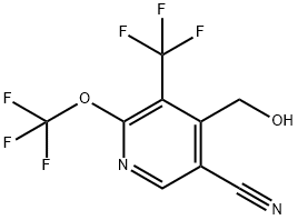 5-Cyano-2-(trifluoromethoxy)-3-(trifluoromethyl)pyridine-4-methanol 结构式