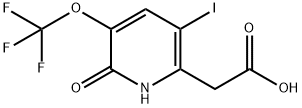 2-Hydroxy-5-iodo-3-(trifluoromethoxy)pyridine-6-acetic acid,1804331-37-0,结构式
