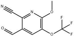 2-Cyano-6-methoxy-5-(trifluoromethoxy)pyridine-3-carboxaldehyde Structure