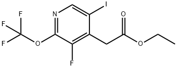 Ethyl 3-fluoro-5-iodo-2-(trifluoromethoxy)pyridine-4-acetate Struktur
