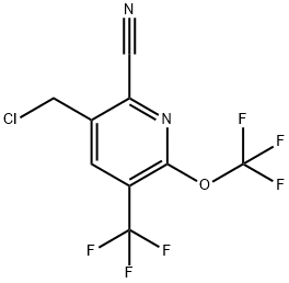 3-(Chloromethyl)-2-cyano-6-(trifluoromethoxy)-5-(trifluoromethyl)pyridine 结构式