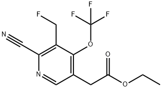Ethyl 2-cyano-3-(fluoromethyl)-4-(trifluoromethoxy)pyridine-5-acetate,1804342-36-6,结构式