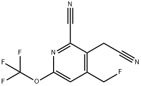 2-Cyano-4-(fluoromethyl)-6-(trifluoromethoxy)pyridine-3-acetonitrile 结构式