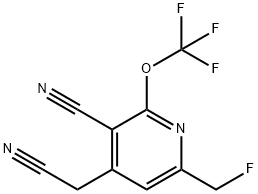 3-Cyano-6-(fluoromethyl)-2-(trifluoromethoxy)pyridine-4-acetonitrile Structure