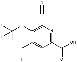 2-Cyano-4-(fluoromethyl)-3-(trifluoromethoxy)pyridine-6-carboxylic acid 结构式