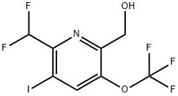 2-(Difluoromethyl)-3-iodo-5-(trifluoromethoxy)pyridine-6-methanol,1804356-23-7,结构式