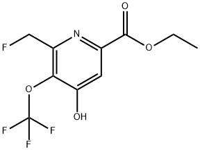 Ethyl 2-(fluoromethyl)-4-hydroxy-3-(trifluoromethoxy)pyridine-6-carboxylate 结构式