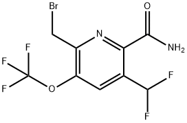 2-(Bromomethyl)-5-(difluoromethyl)-3-(trifluoromethoxy)pyridine-6-carboxamide 结构式