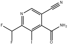 5-Cyano-2-(difluoromethyl)-3-iodopyridine-4-carboxamide,1804371-20-7,结构式