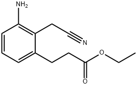 Ethyl 3-(3-amino-2-(cyanomethyl)phenyl)propanoate Struktur